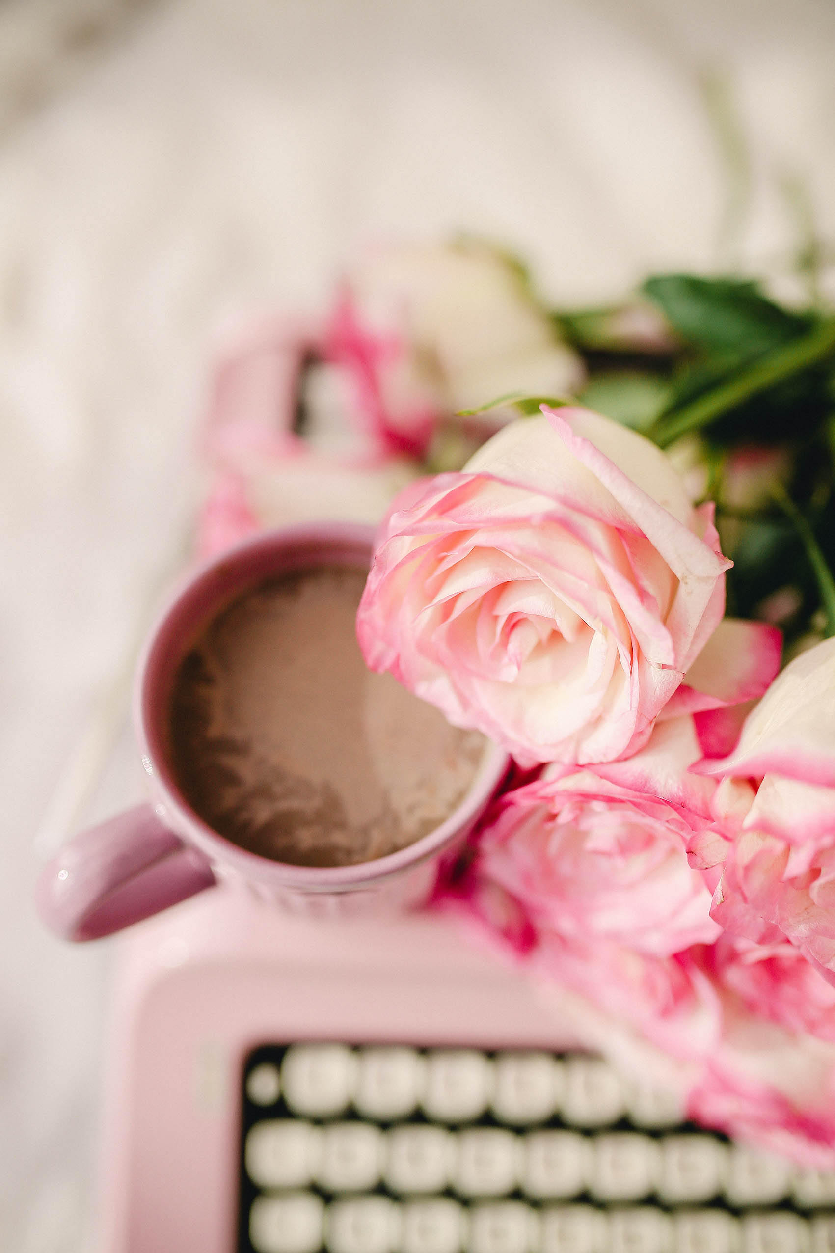 Obraz kávy s růží